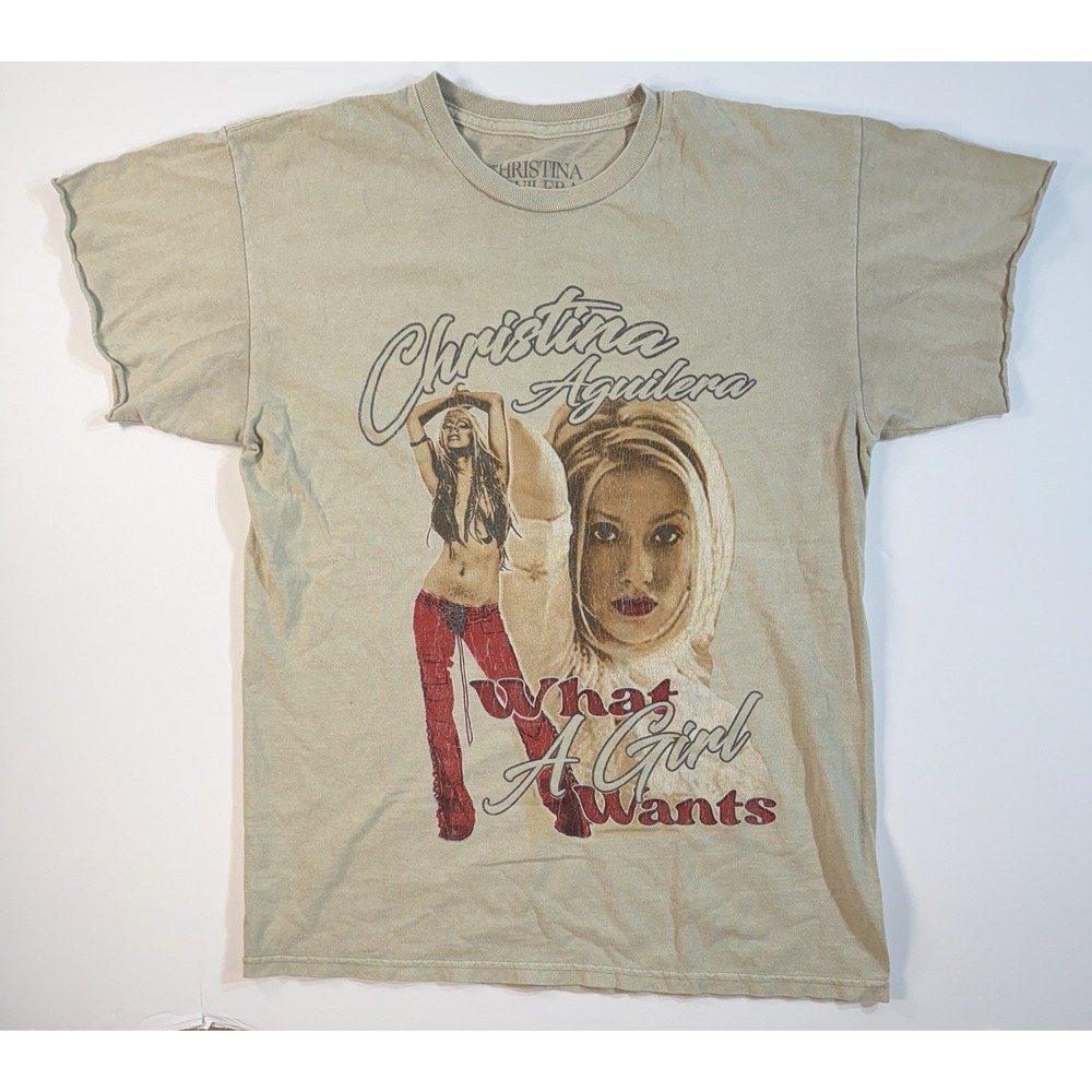 Christina Aguilera What A Girl Wants T‎ Shirt Vintage Style Graphic Tee S